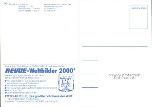 Flugzeuge Zivil Condor Europa-Jet Boeing 737-230 – Bild 2