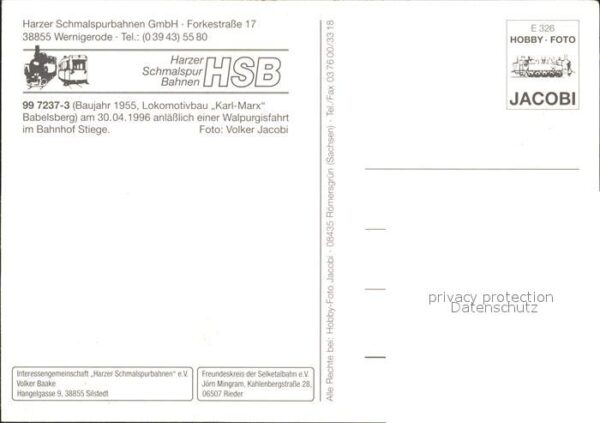 Lokomotive 99 7237-3 Harzer Schmalspurbahn Walpurg – Bild 2