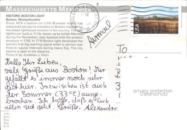 Leuchtturm Lighthouse Boston Light Massachusetts – Bild 2