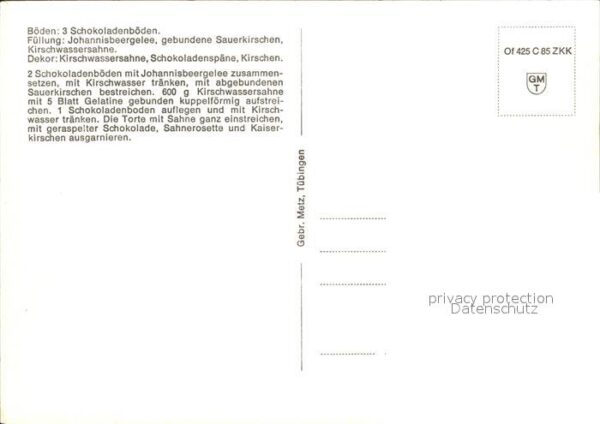 Lebensmittel Rezept Schwarzwälder Kirschtorte Kuckuc – Bild 2