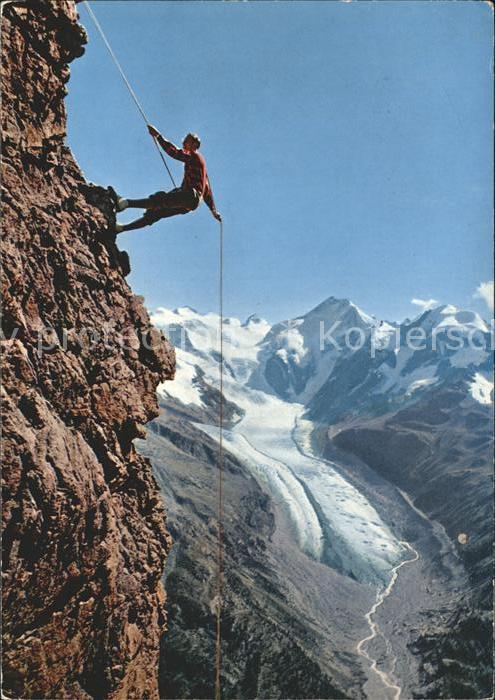 Klettern Bergsteigen Abseilpartie Piz Albris Berninagruppe M