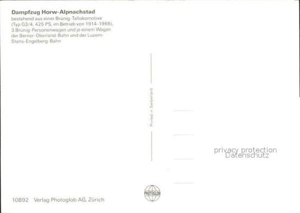 Lokomotive Dampfzug Horw-Alpnachstad – Bild 2