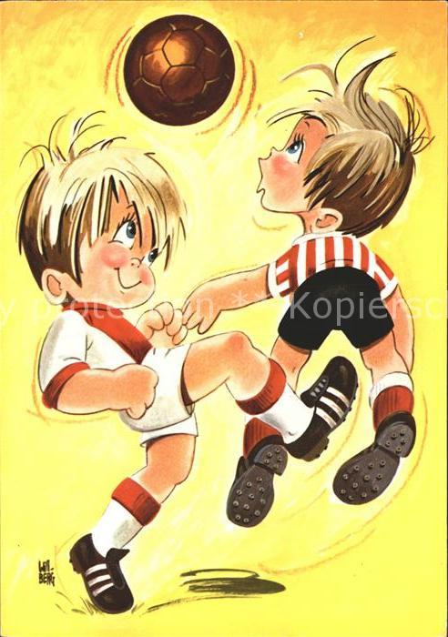 Fussball Künstlerkarte Will. Berg Kind