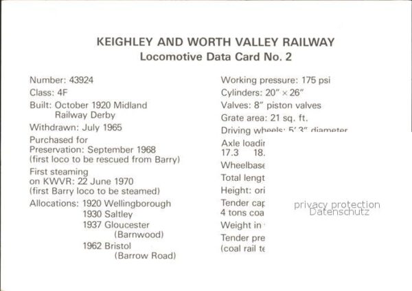 Lokomotive Keighley and Worth Valley Railway – Bild 2