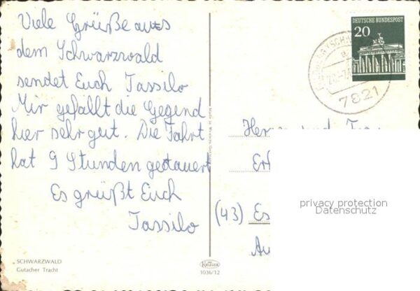 Trachten Schwarzwald Bollenhut - P O S T K A R T E -  - P O – Bild 2
