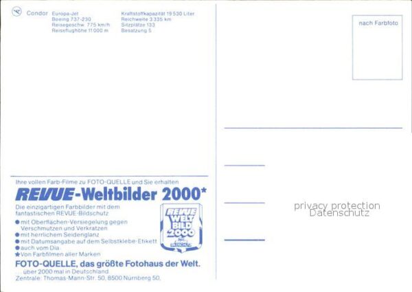 Flugzeuge Zivil Condor Europa-Jet Boeing 737-230 – Bild 2