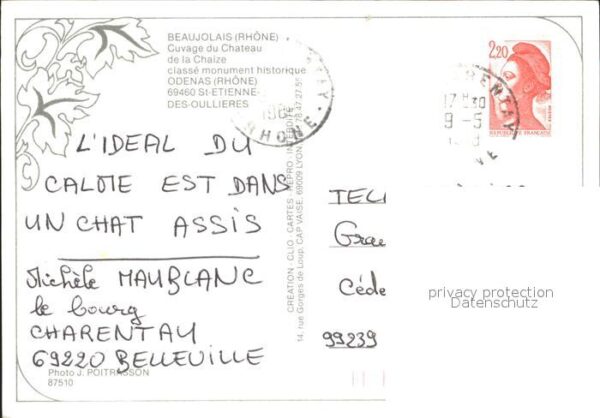 Wein Cuvage Chateau Chaize Odenas St.-Etienn – Bild 2