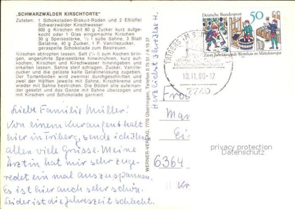 Trachten Schwarzwald Bollenhut - P O S T K A R T E -  - P O – Bild 2