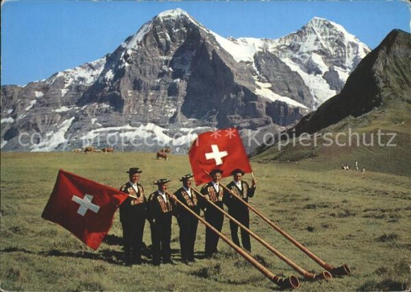 Alphorn Alphornbläser Männlichen Eiger Mönch