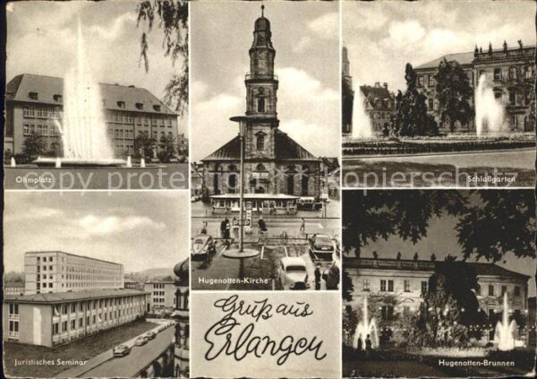 Erlangen Ohmplatz Hugenottenkirche Schloßgarten