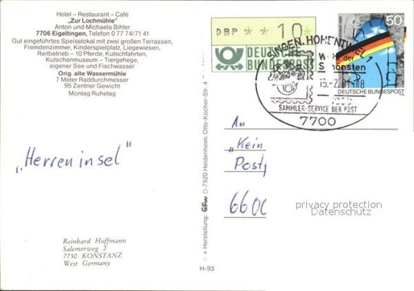 Eigeltingen Hotel Restaurant Cafe Zur Lochmühle Pos – Bild 2