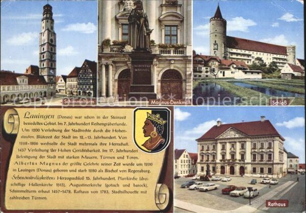 Lauingen Donau Schloß Rathaus Schimmelturm Magnus-Denk