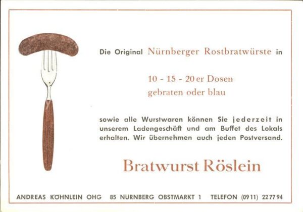 Nuernberg Nürnberger Bratwurst