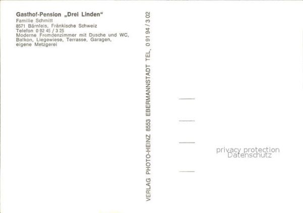 Obertrubach Gasthaus Pension Drei Linden – Bild 2