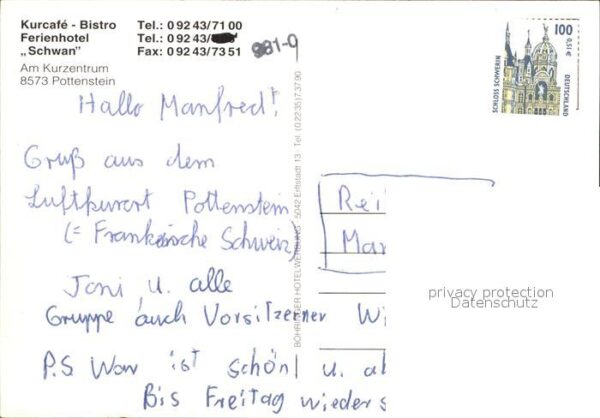 Pottenstein Oberfranken Hotel Schwan Cafe – Bild 2