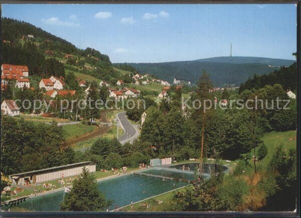 Warmensteinach Schwimmbad mit Ochsenkopf