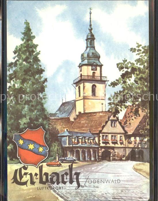 Erbach Odenwald Künstlerkarte Schloss