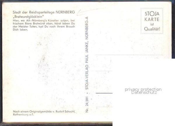 Nuernberg Bratwurstglöcklein Künstlerkarte – Bild 2