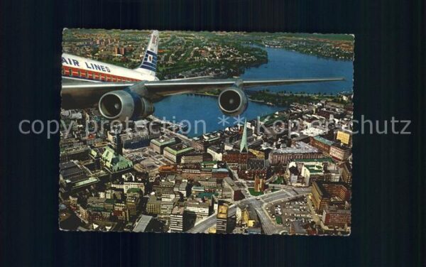Hamburg City mit Binnen und Aussenalster Düsenj