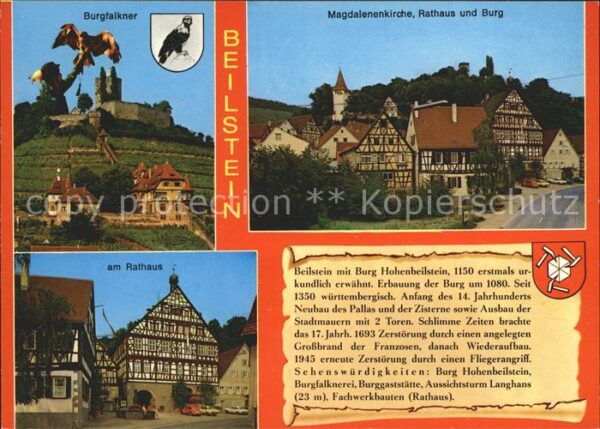 Beilstein Wuerttemberg Burgfalkner Magdalenenkirche Rathaus Bu