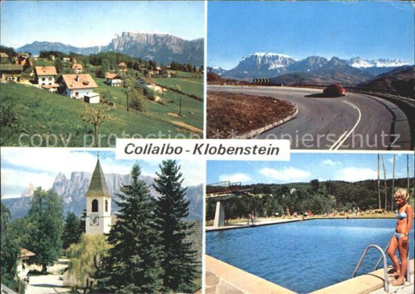 Klobenstein Ritten Ortsblick Bergstr Kirche Schwimmbad