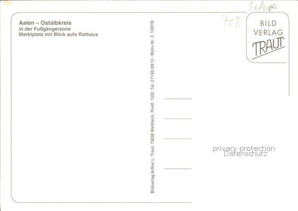 Aalen Fussgängerzone Marktplatz Brunnen Ratha – Bild 2