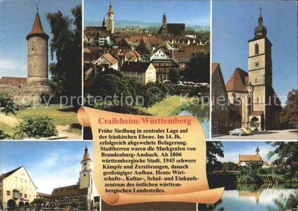 Crailsheim Turm Stadtansicht Kirche Weiher