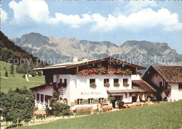 Au Berchtesgaden Grenz Gasthaus Neuhäusl mit Untersberg