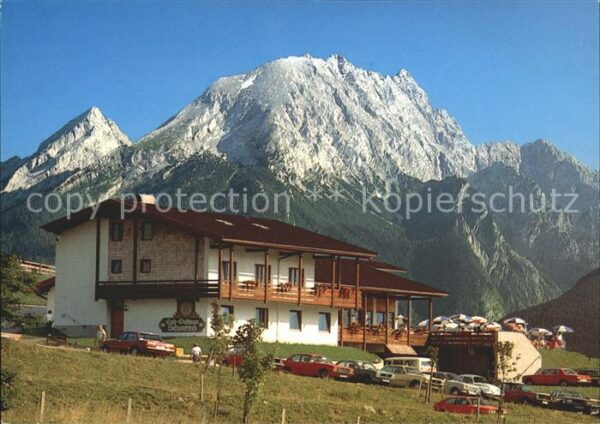Ramsau Berchtesgaden Gasthof Cafe Schwarzeck mit Watzmann