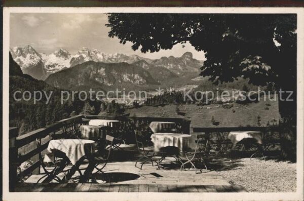 Bad Reichenhall Gasthaus Melleck Terrasse mit Unken und