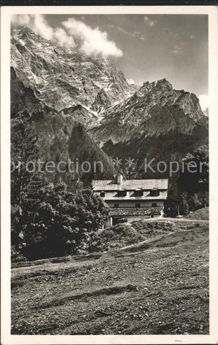 Wimbach Ramsau Jagdschlössl mit Watzmann
