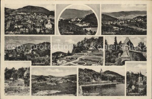 Lindenfels Odenwald Panorama Burg Kurgarten Burghof Schwimm