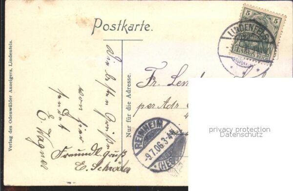 Lindenfels Odenwald Ortsansicht mit Burg – Bild 2