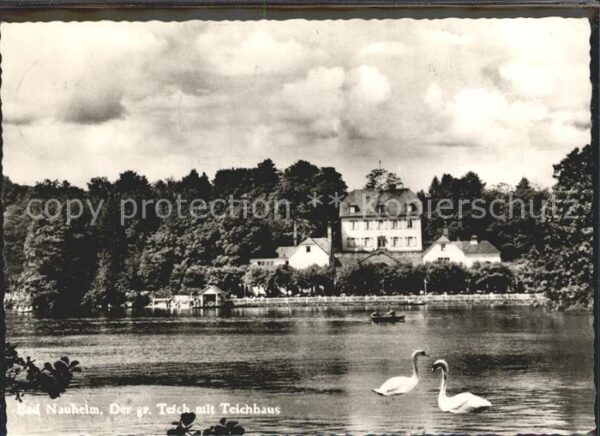 Bad Nauheim Grosser Teich mit Teichhaus