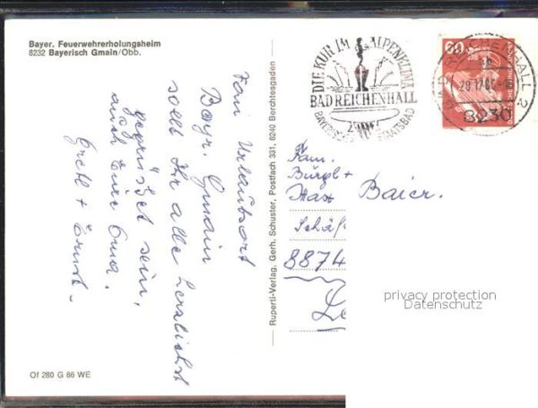 Bayerisch Gmain Bayer Feuerwehrerholungsheim Saalbau Be – Bild 2