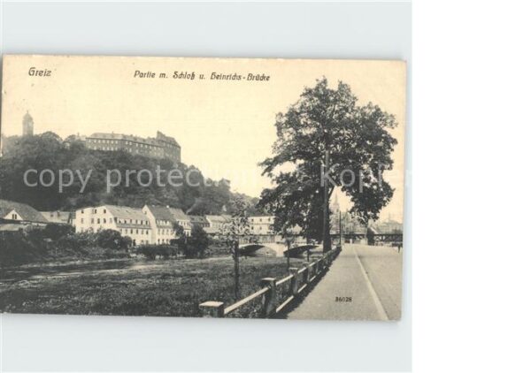 Greiz Thueringen Schloss mit Heinrichs Brücke