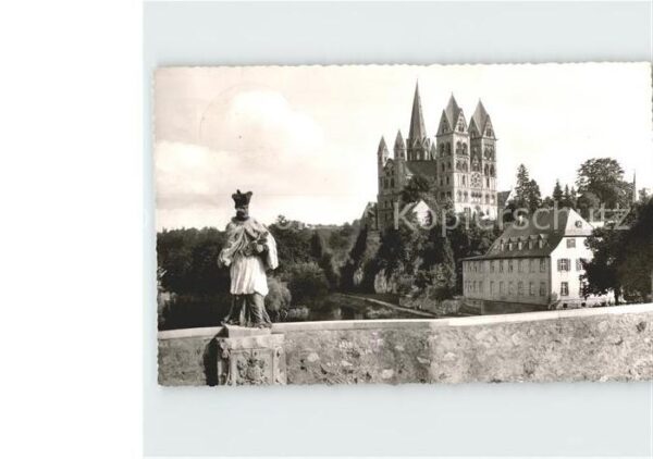 Limburg Lahn Hl Nepomuk auf der Lahnbrücke und Dom
