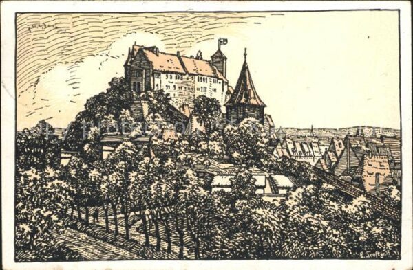 Nuernberg Burg Zeichnung