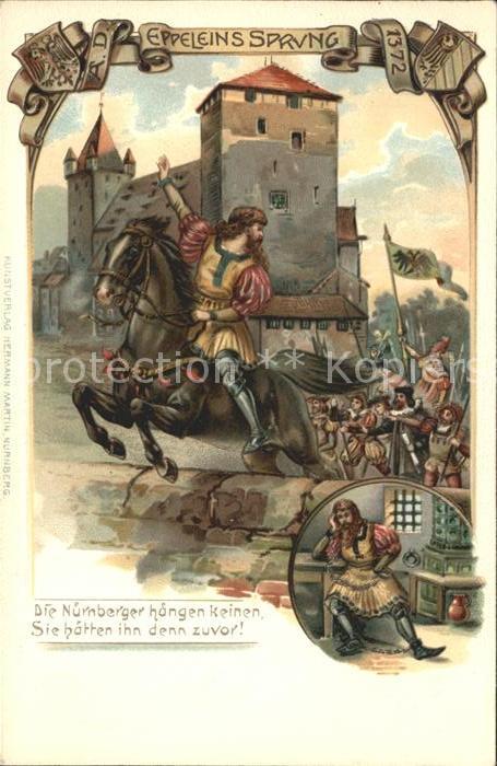 Nuernberg Burg Eppeleins Sprung Illustration