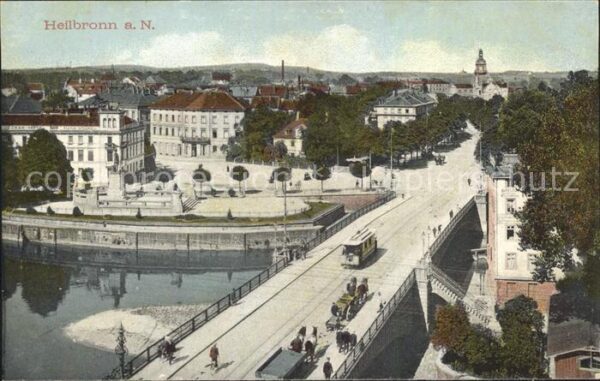 Heilbronn Neckar Statblick Neckarbrücke