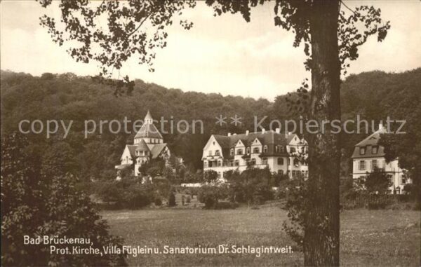 Bad Brueckenau Prot Kirche Villa Füglein und Sanatoriu