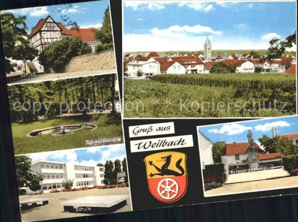 Weilbach Floersheim Schloss Schwefelquelle Schule Stadtansi