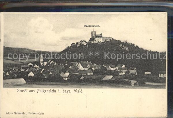 Falkenstein Allgaeu Ortsansicht mit Burg Falkenstein