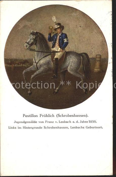Schrobenhausen Postillon Fröhlich zu Pferd Gemälde