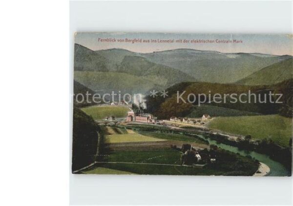 Lenne Sauerland Blick von Bergfeld ins Lennetal mit der