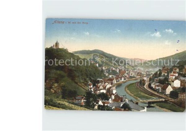 Altena Lenne Panorama mit Burg