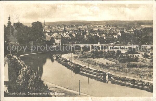 Saarbruecken Saarpartie mit alter Brücke