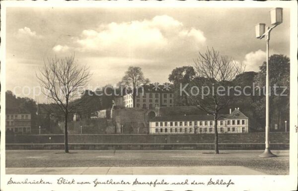 Saarbruecken Blick vom Gautheater Saarpfalz auf das