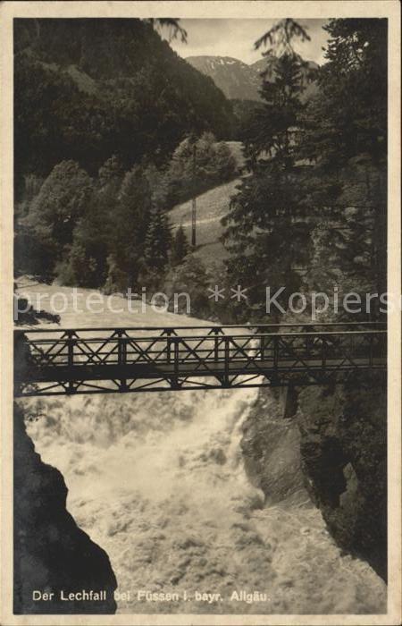 Fuessen Allgaeu Lechfall mit Brücke