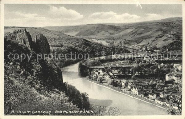 Bad Muenster Stein Ebernburg Blick vom Gansweg